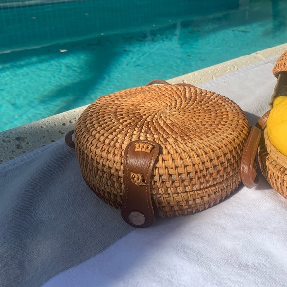 NWT Brown Rattan Crossbody Bag - Picture 8 of 10